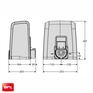 BFT DEIMOS BT A400 Gate Motor spec drawing
