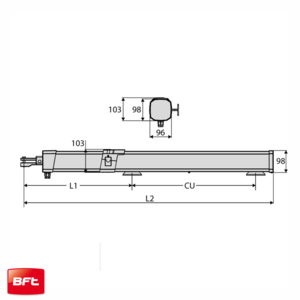 BFT GIUNO BT A20 Gate Motor spec drawing