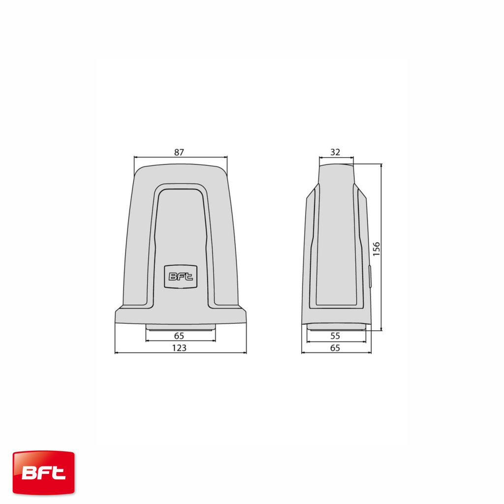 BFT RADIUS LED LIGHT 230v with wall mount spec drawing