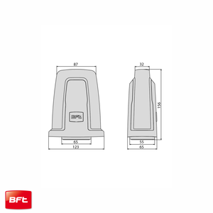 BFT RADIUS LED LIGHT 230v with wall mount spec drawing