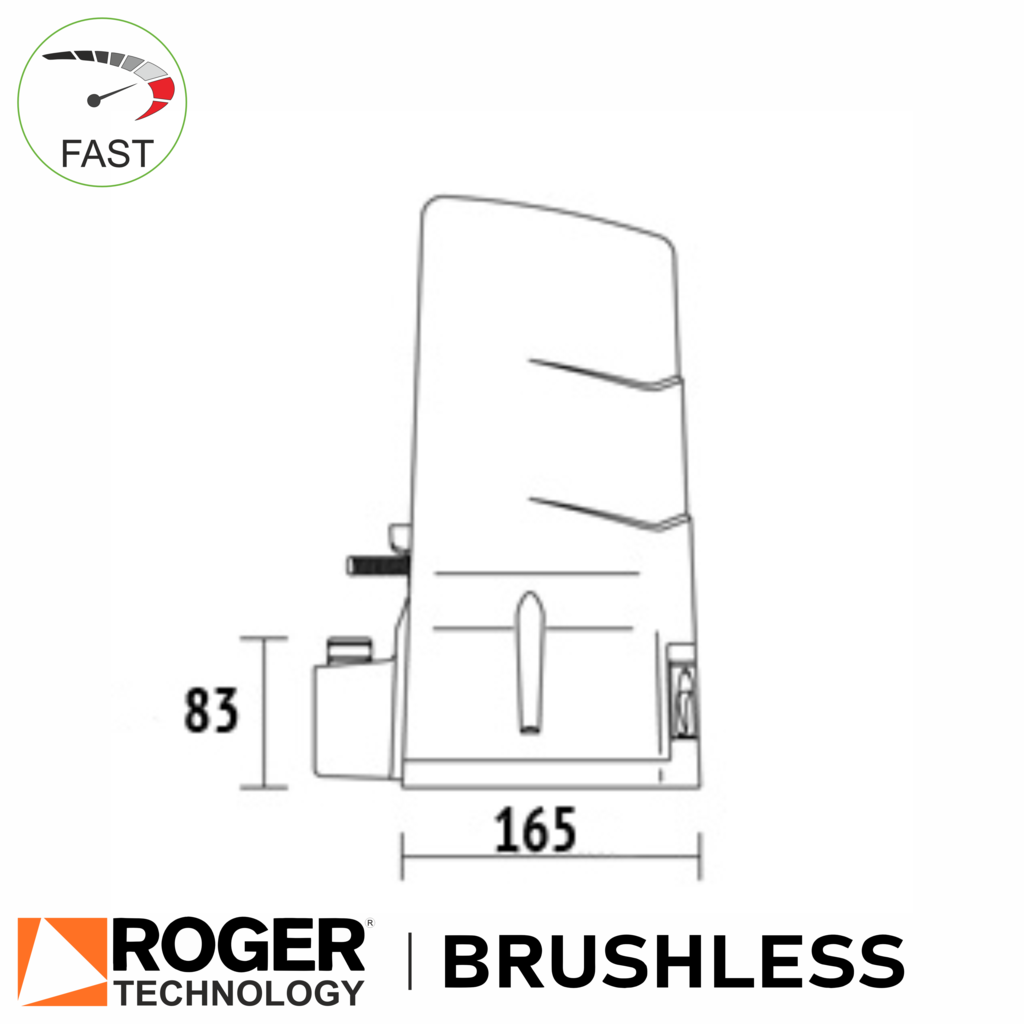 Roger Technology BH/604/HS Gate Motor spec drawing