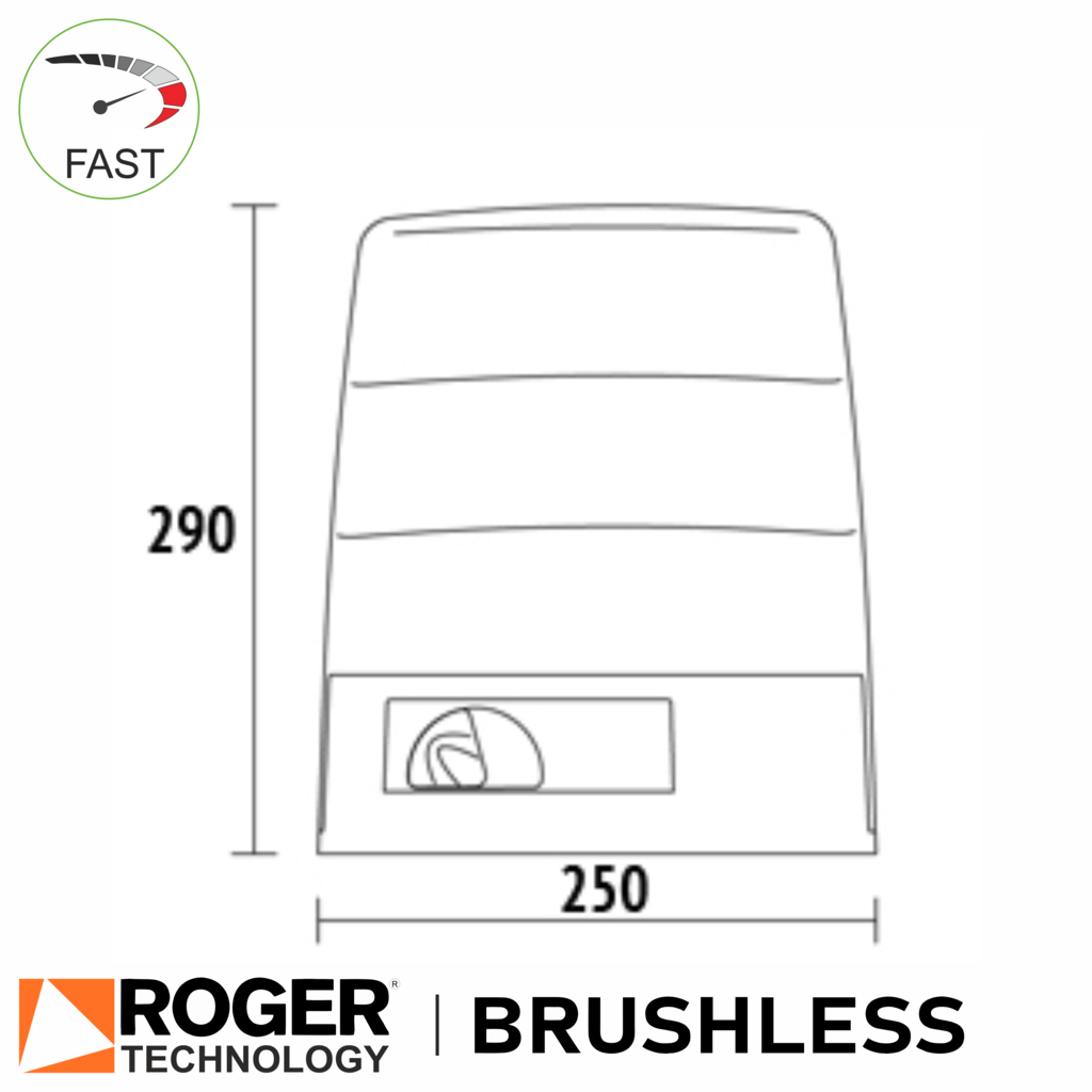 Roger Technology BM30/304/HS Gate Motor spec drawing
