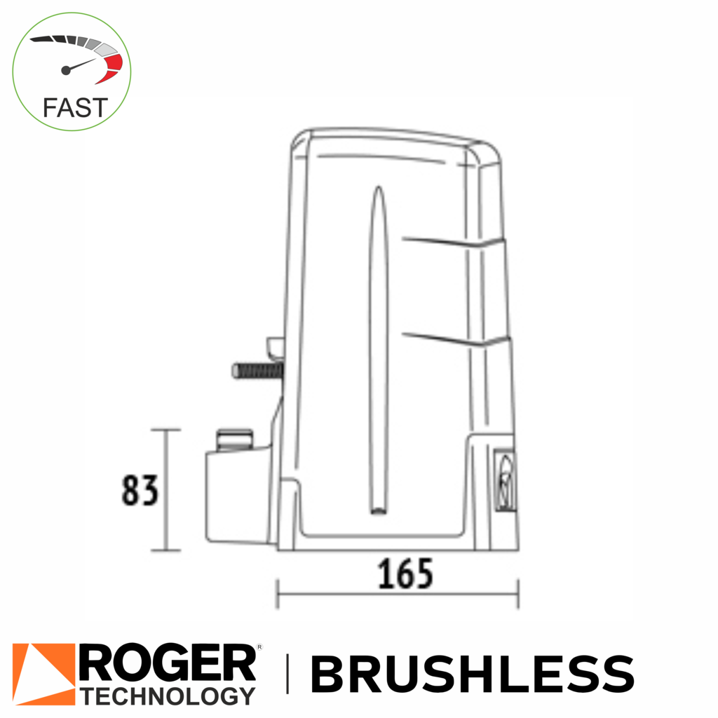 Roger Technology BM30/304/HS Gate Motor spec drawing